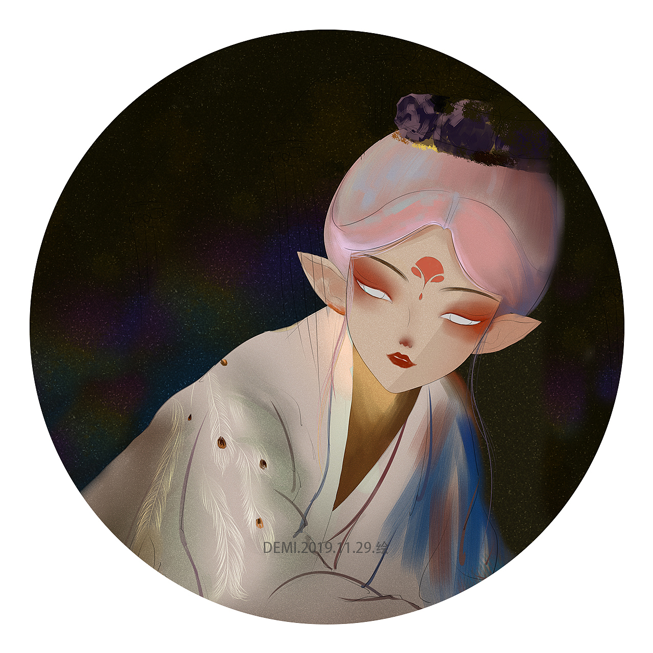 插画过程图步骤~（图ZMTg3MTY1NjM2） - 创作习作 - 站酷设计师十三月岁原创素材 - 站酷ZCOOL