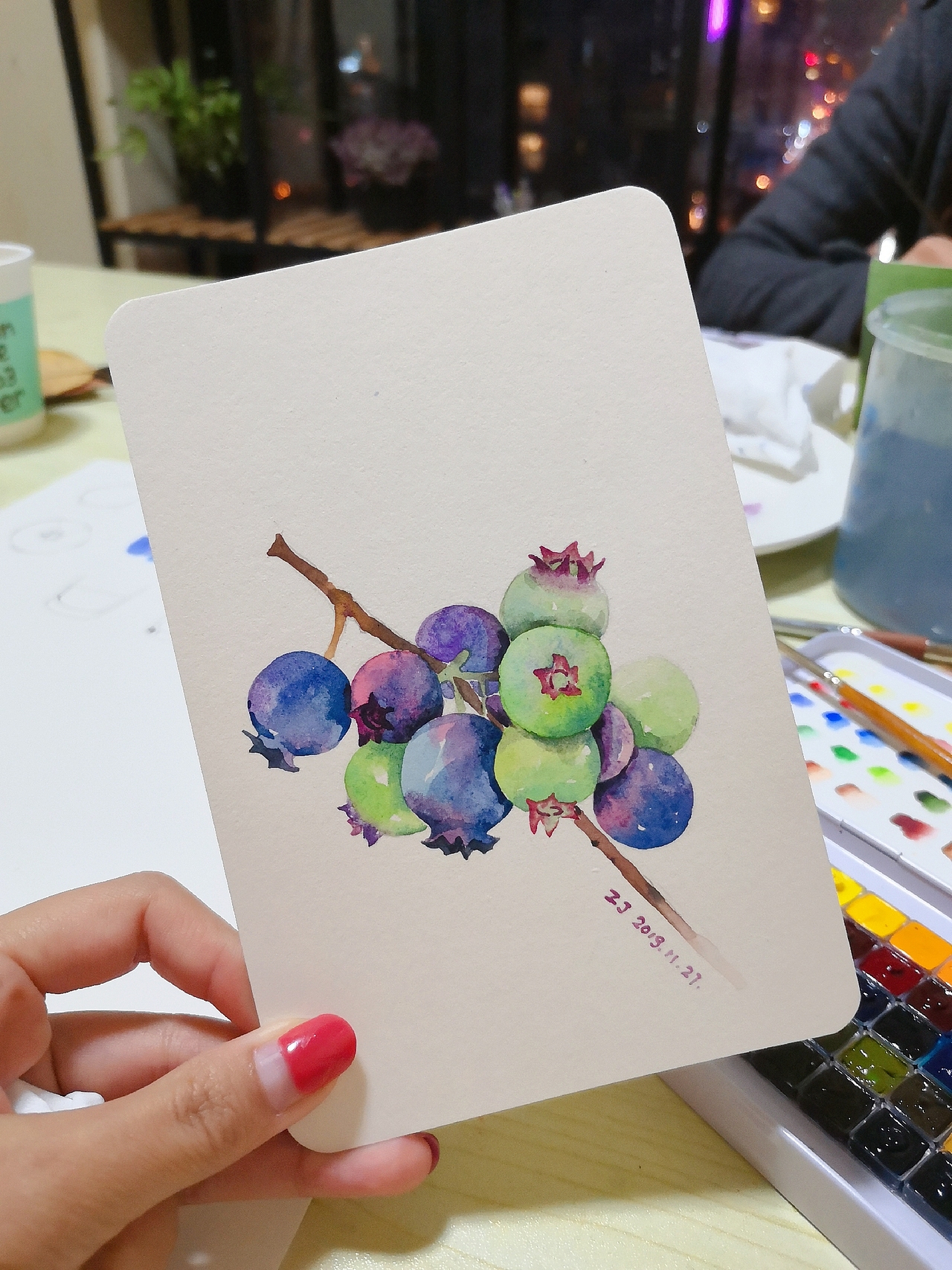 【婧儿※水彩】一串蓝莓（图ZMTg2OTMwMDU2） - 创作习作 - 站酷设计师zjduoer原创素材 - 站酷ZCOOL