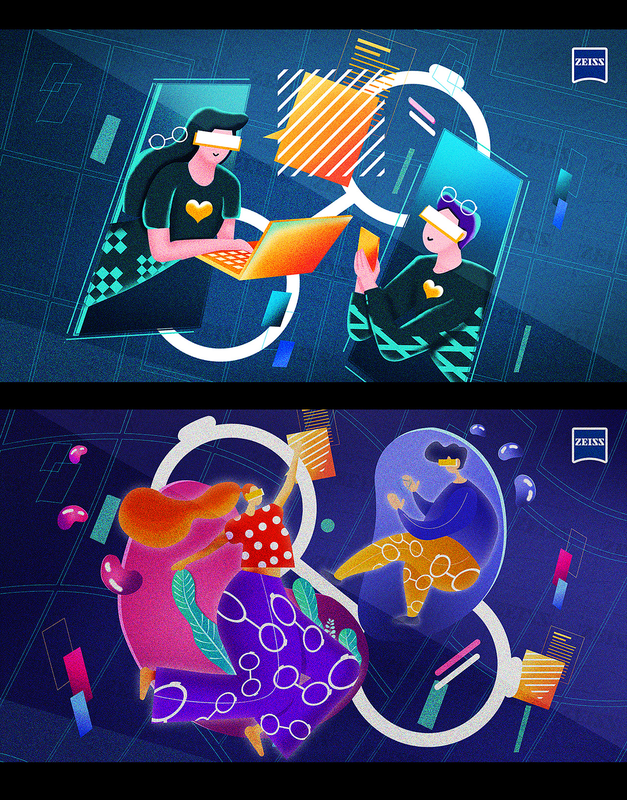 蔡司智锐眼镜包装插画设计【水~源】Just Smart Life(图ZMjE4MDk0MTAw) - 包装 - 站酷设计师水余源原创素材 - 站酷ZCOOL