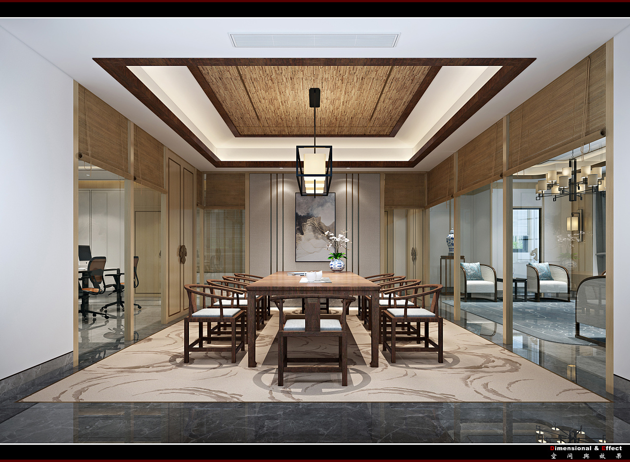 新中式办公室|空间|家装设计|阿坤的门徒 - 原创作品 - 站酷 (ZCOOL)