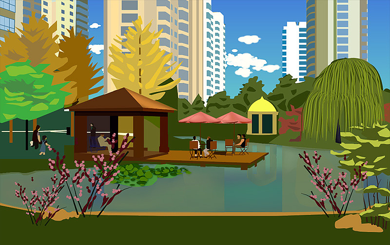 ai插画-景观效果图