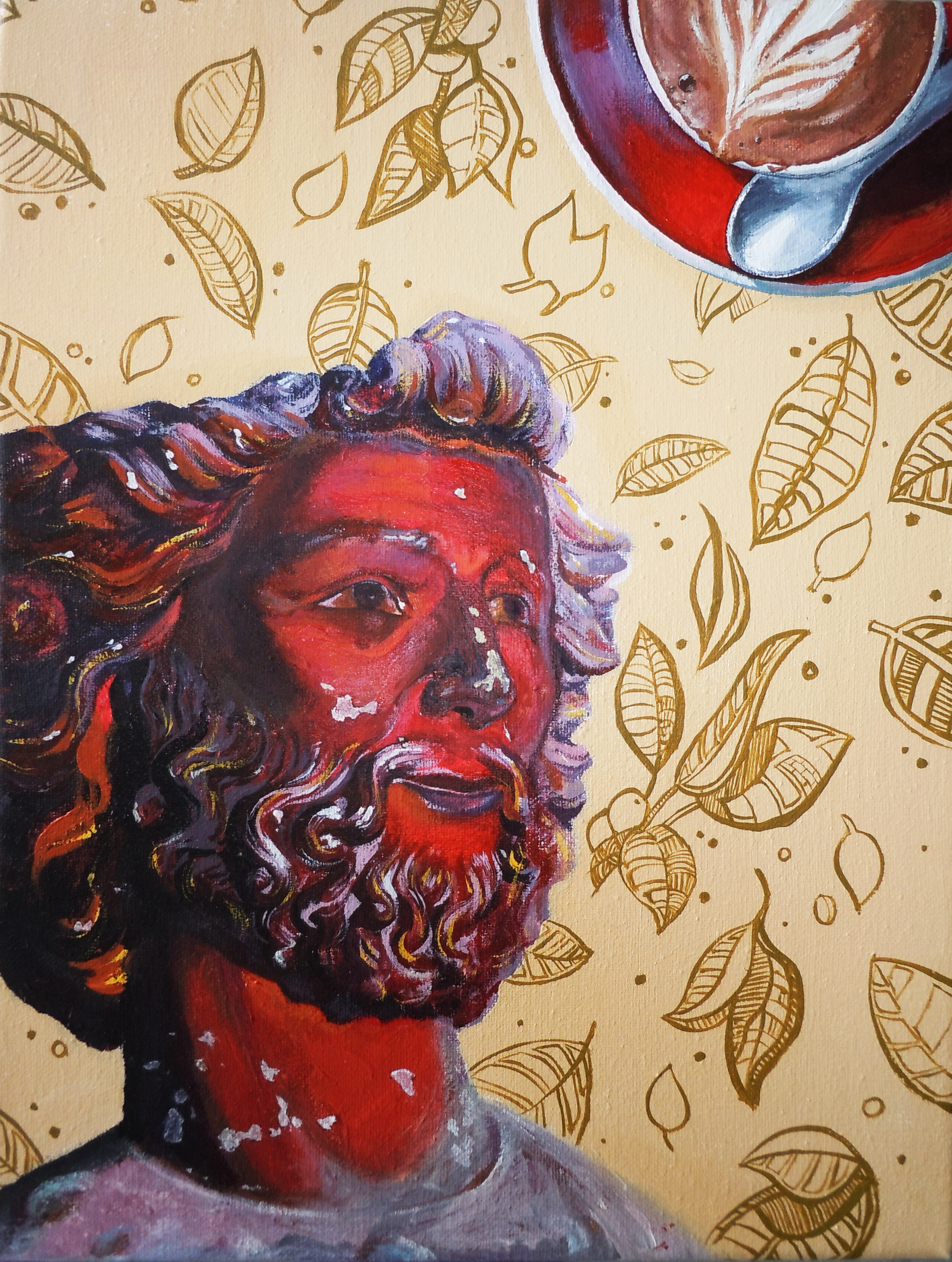 布面丙烯《使徒的微笑》(咖啡店挂画)