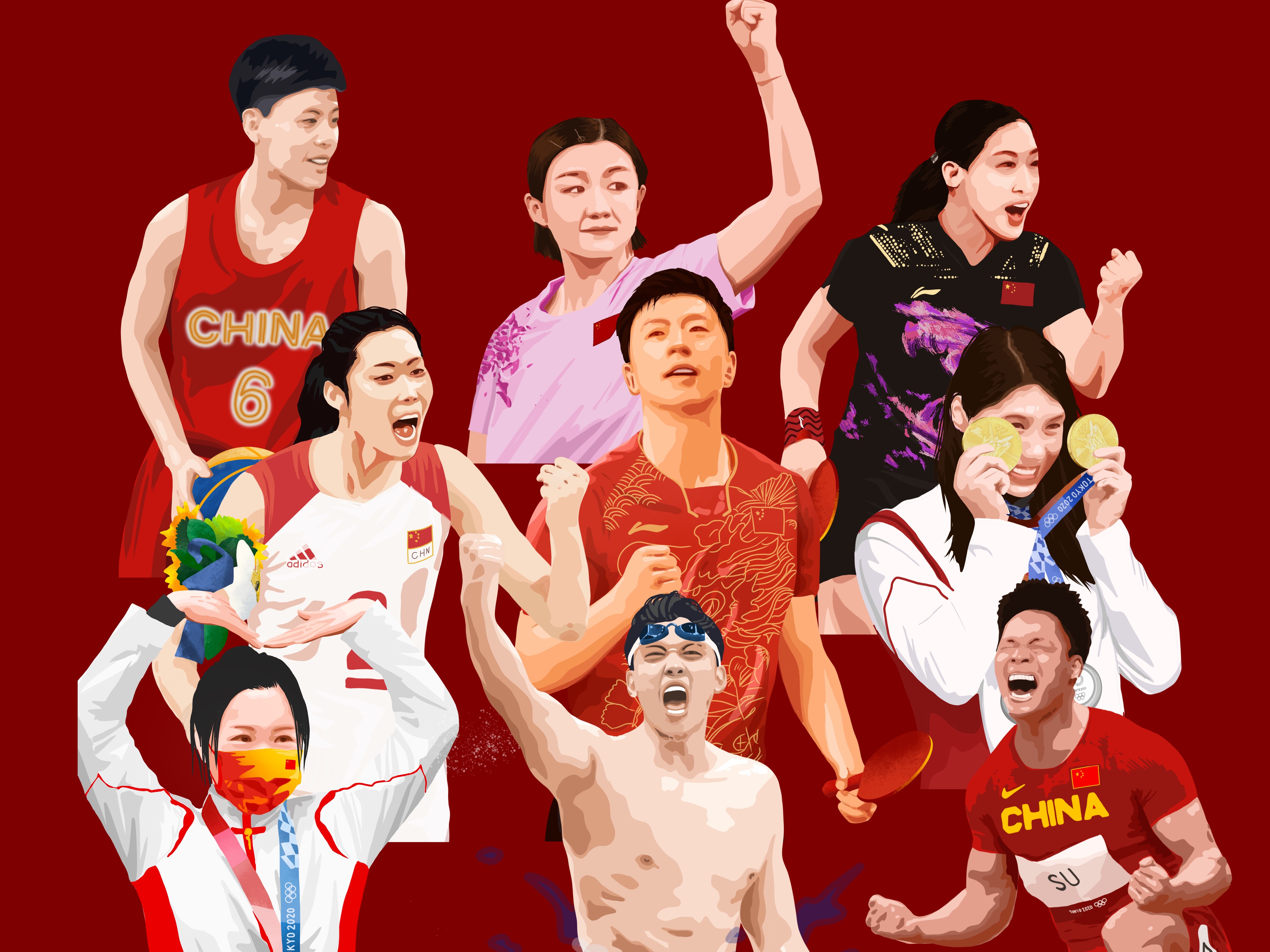 东京奥运会中国队加油图片