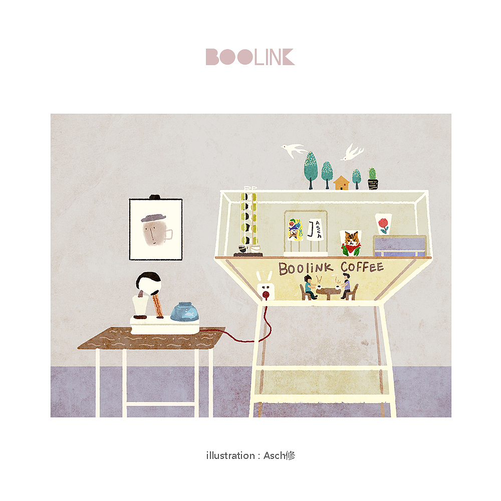 Boolink书店插图设计(图ZODU2MTE1MjQ=) - 商业插画 - 站酷设计师Asch修原创素材 - 站酷ZCOOL