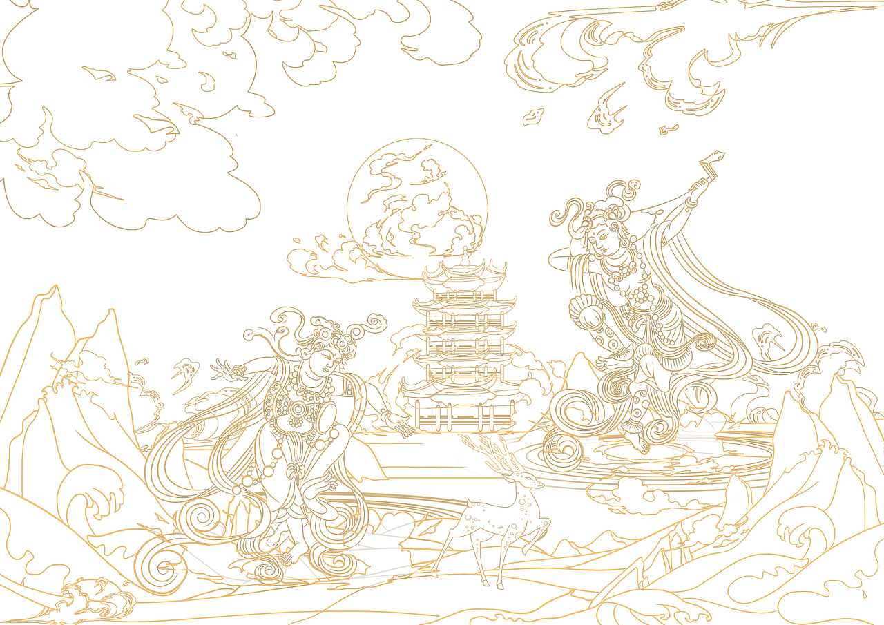 【敦煌乐隐】（图ZMjg0MzMwMDMy） - 商业插画 - 站酷设计师野三椒原创素材 - 站酷ZCOOL