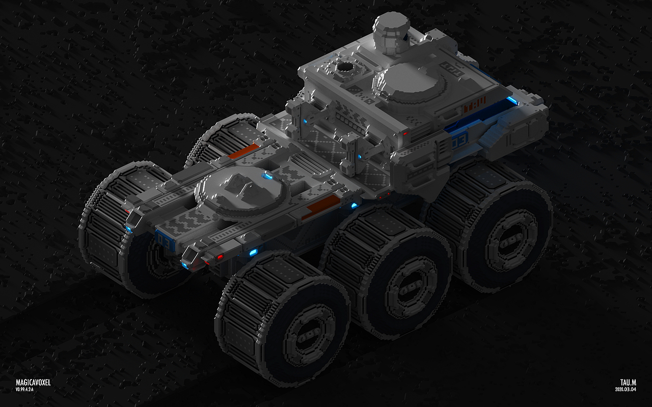 Magicavoxel体素日常之“月球车”（图ZMTk4NDEzODA0） - 机械/交通 - 站酷设计师TauM原创素材 - 站酷ZCOOL