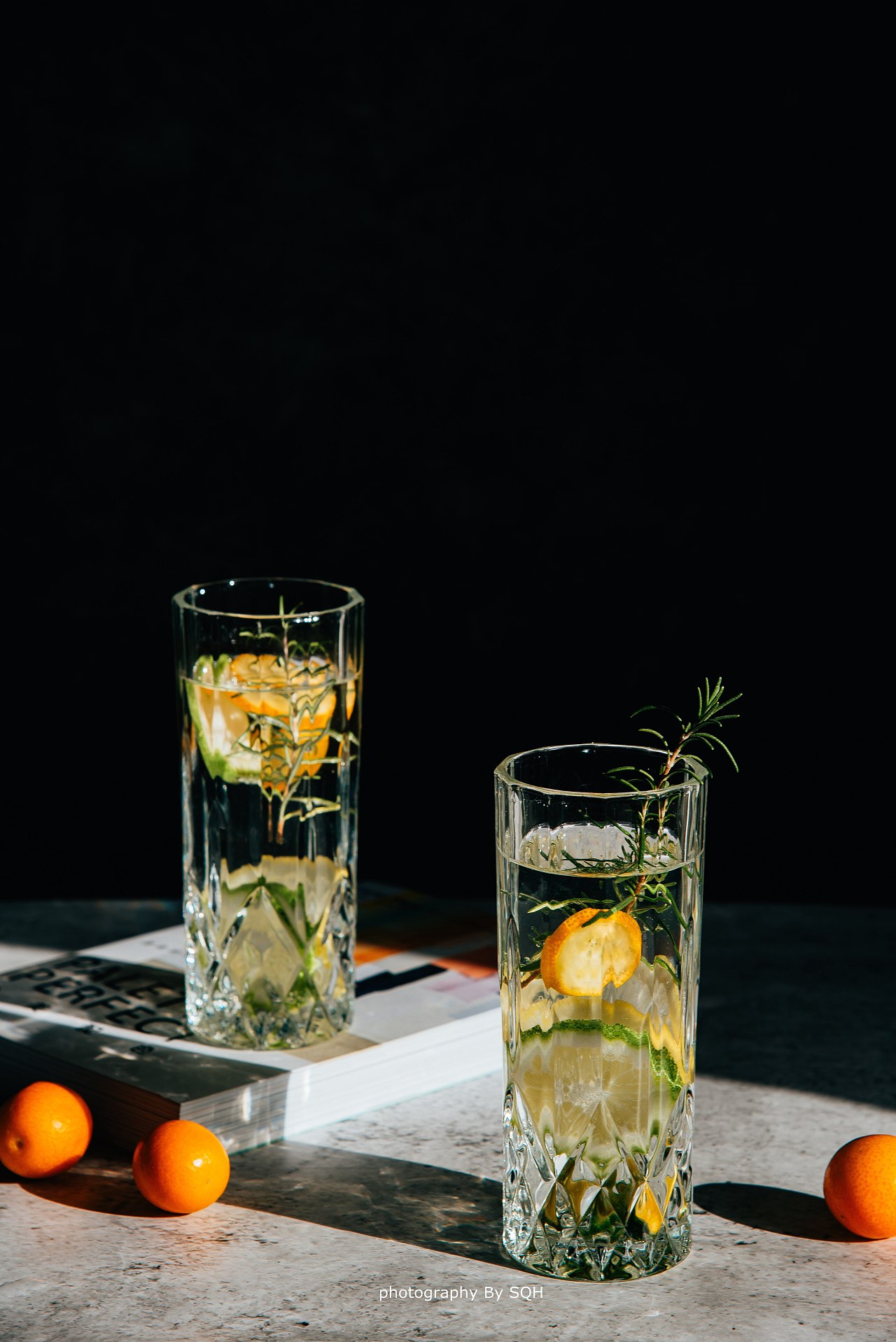 美食静物产品拍摄——柠檬金橙水|水杯