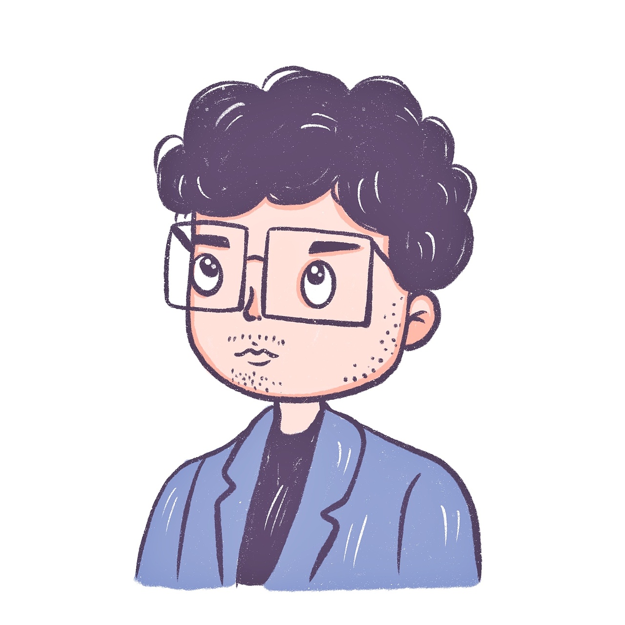 花栀子插画男生头像简单可爱帅气