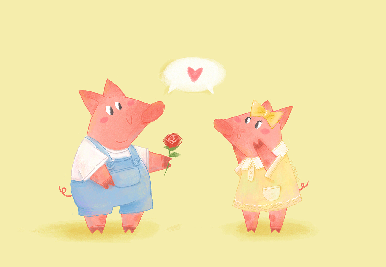 #今日份练习#猪猪男女孩:pig::pig:（图ZMTMyNDM3NjQ4） - 创作习作 - 站酷设计师炸酱面的酱原创素材 - 站酷ZCOOL