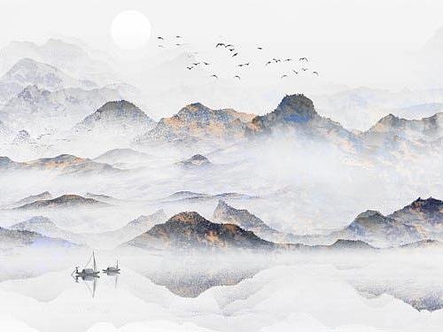 意境水墨山水画