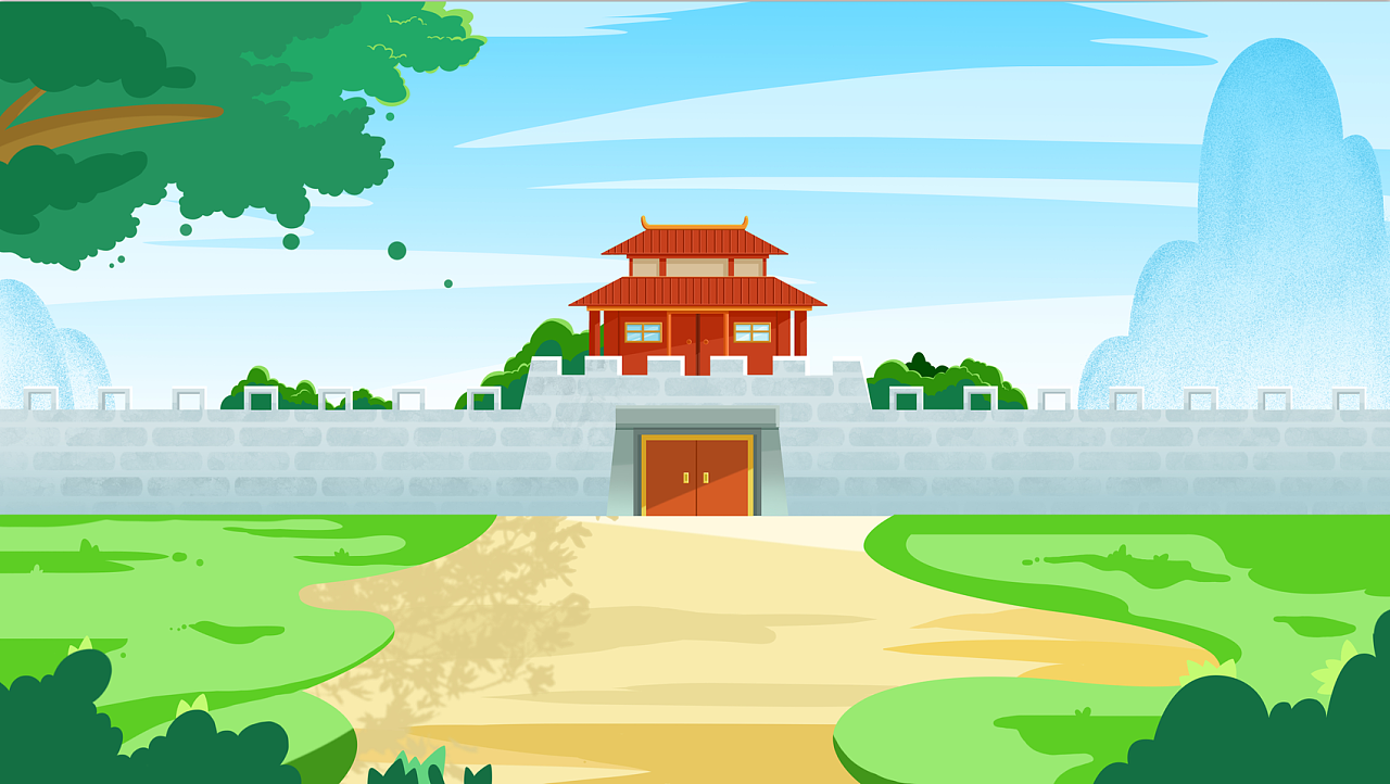 古代q版角色场景设计