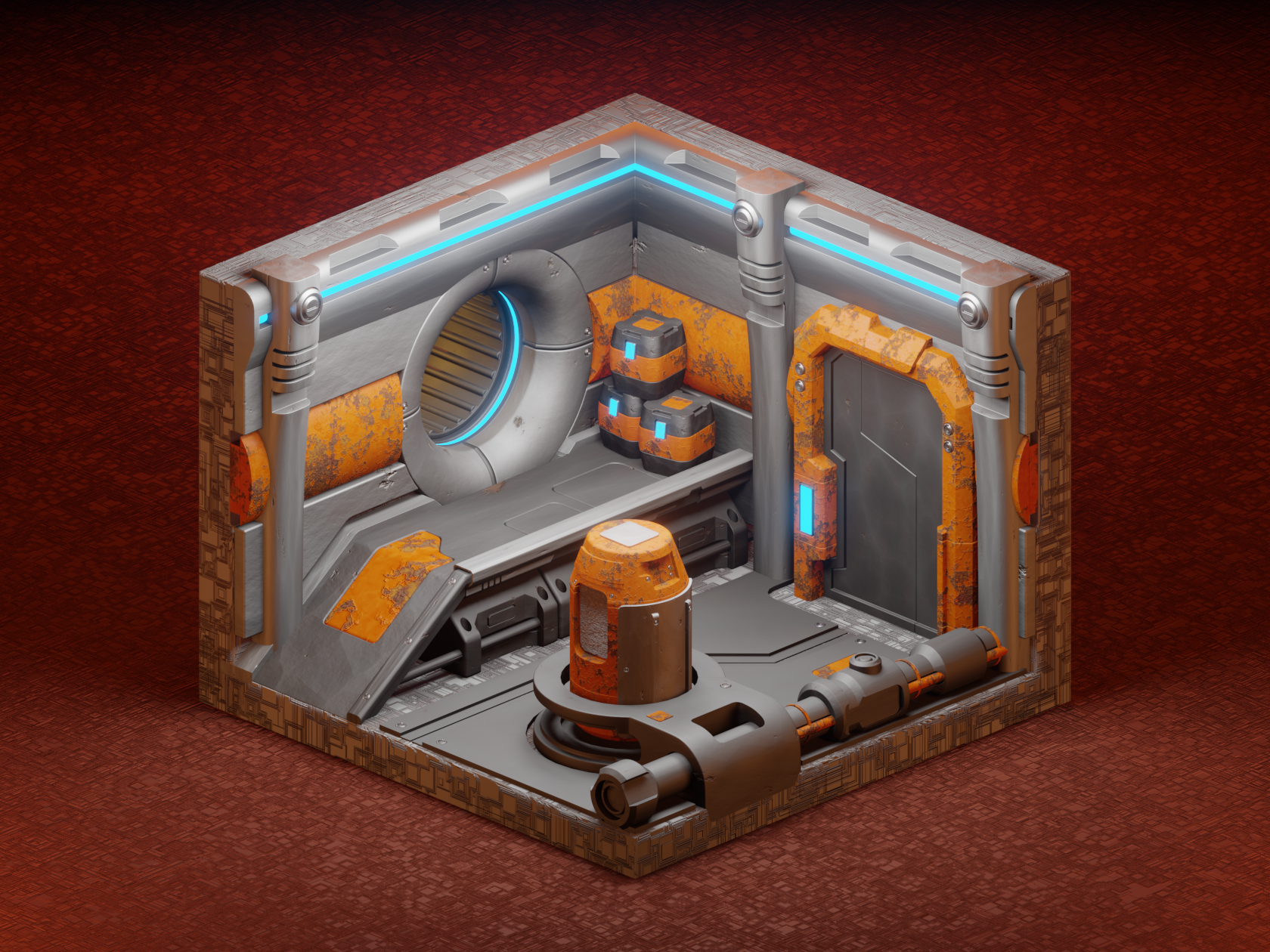 blender练习-硬表面建模|三维|场景|demaner - 临摹作品 - 站酷