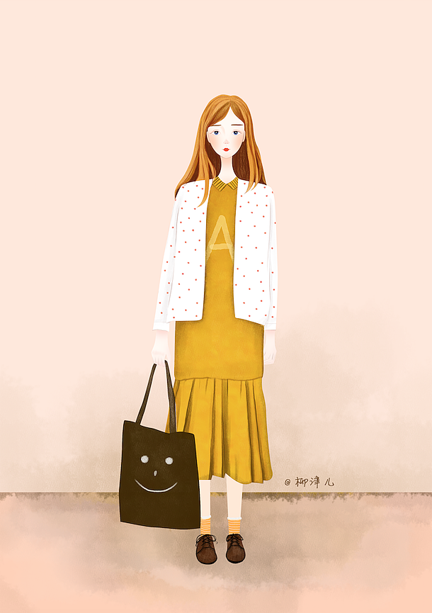 板绘水彩风少女插画（图ZMTMxMjg4MDYw） - 商业插画 - 站酷设计师柳津儿原创素材 - 站酷ZCOOL