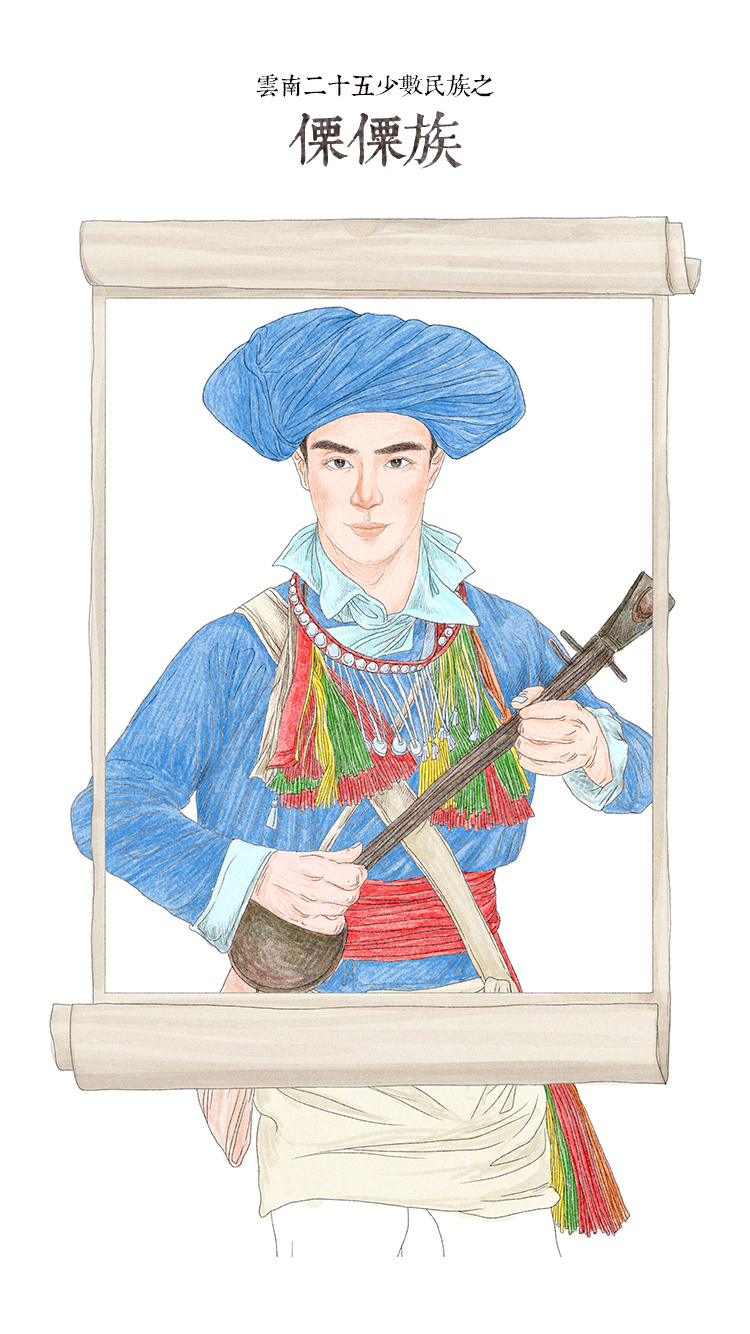 云南二十五个少数民族男性服饰绘制