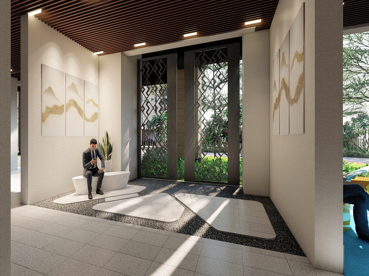 架空层景观su模型下载