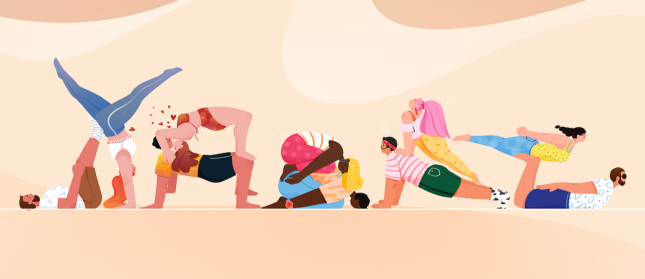 Couple Yoga（图ZMjE5NjI2OTQw） - 创作习作 - 站酷设计师白开水煮蛋原创素材 - 站酷ZCOOL