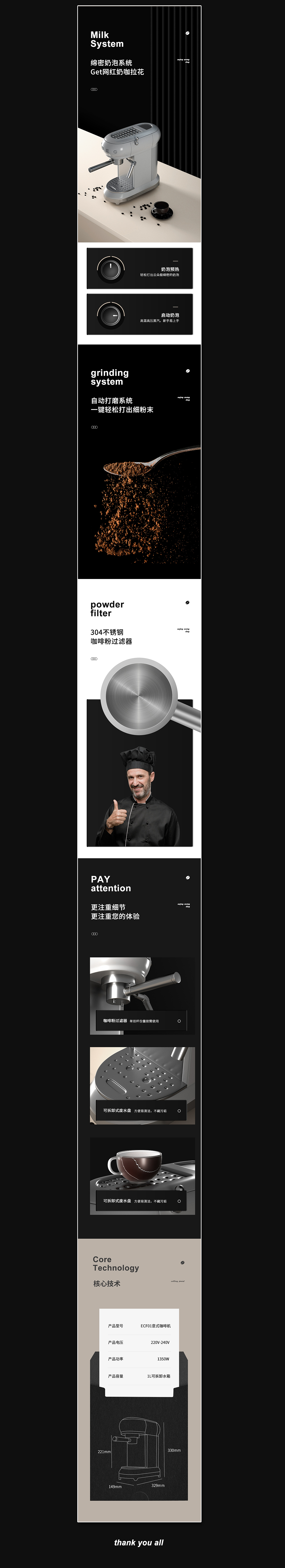 咖啡机详情页设计（图ZMjkzNDY2OTYw） - 电商 - 站酷设计师开拓视觉原创素材 - 站酷ZCOOL