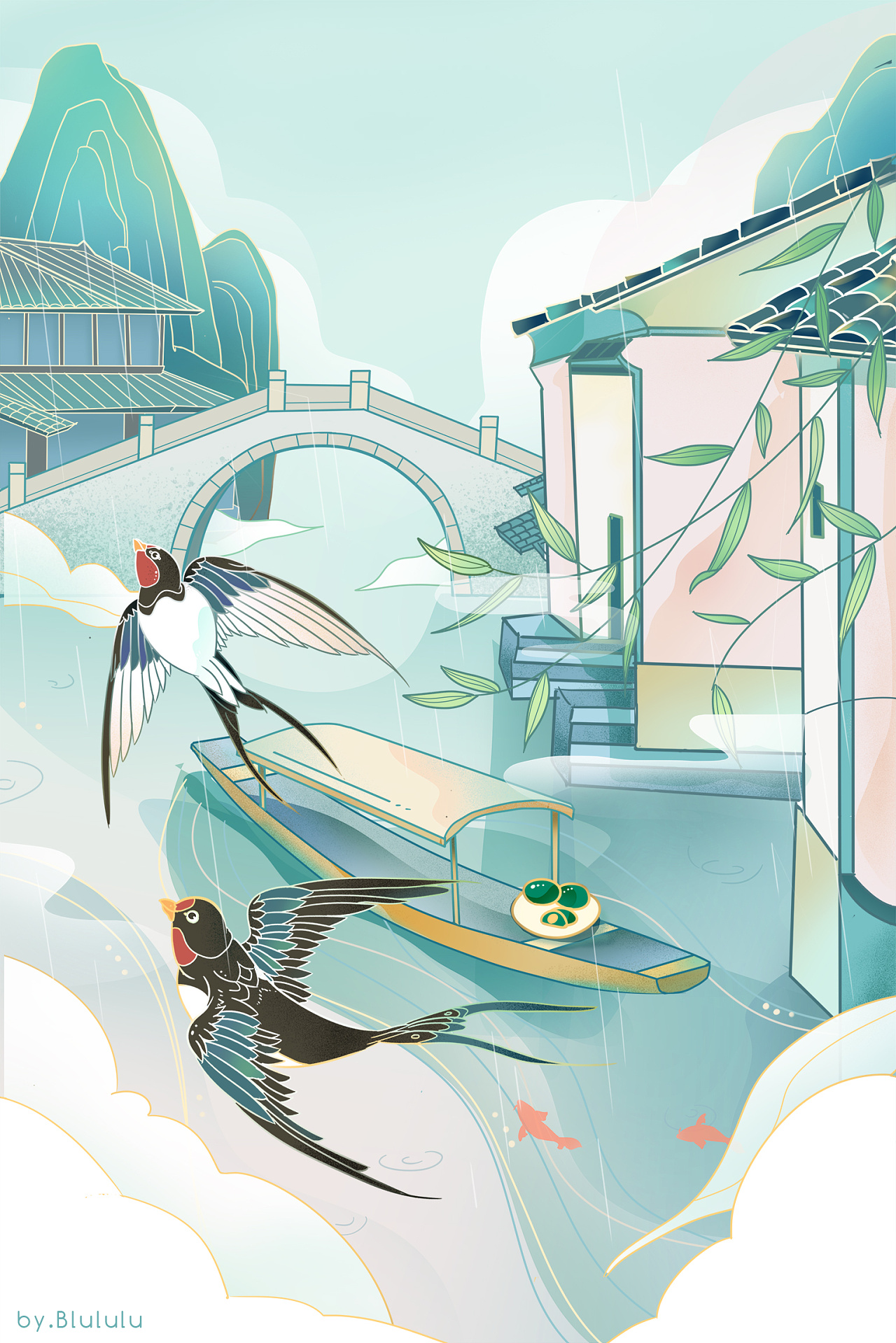 一周插画总结-新国风传统节日插画