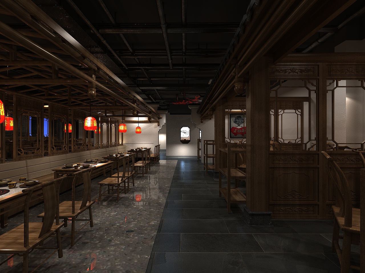 徽派餐馆效果图