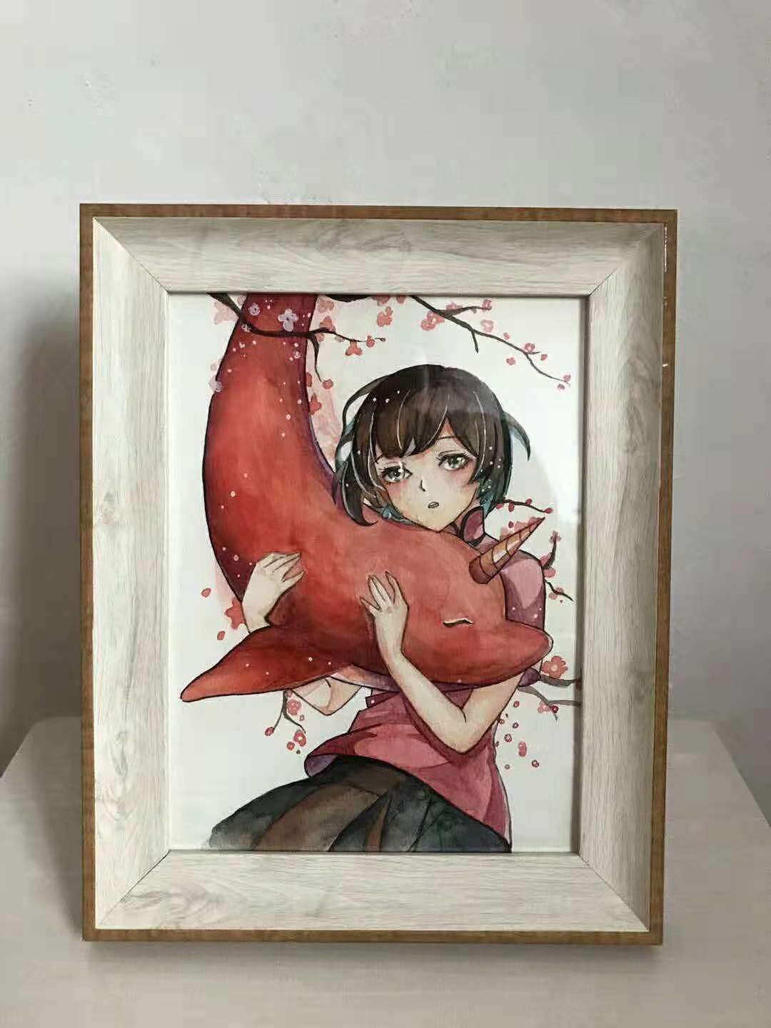 大鱼海棠水彩动漫水彩画
