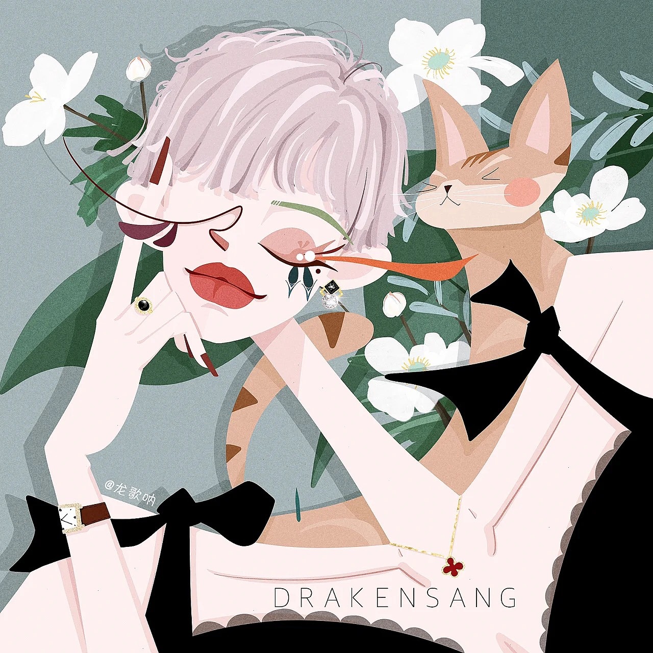 扁平抽象插画头像二