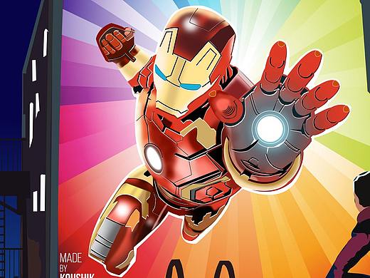 钢铁侠插画临摹