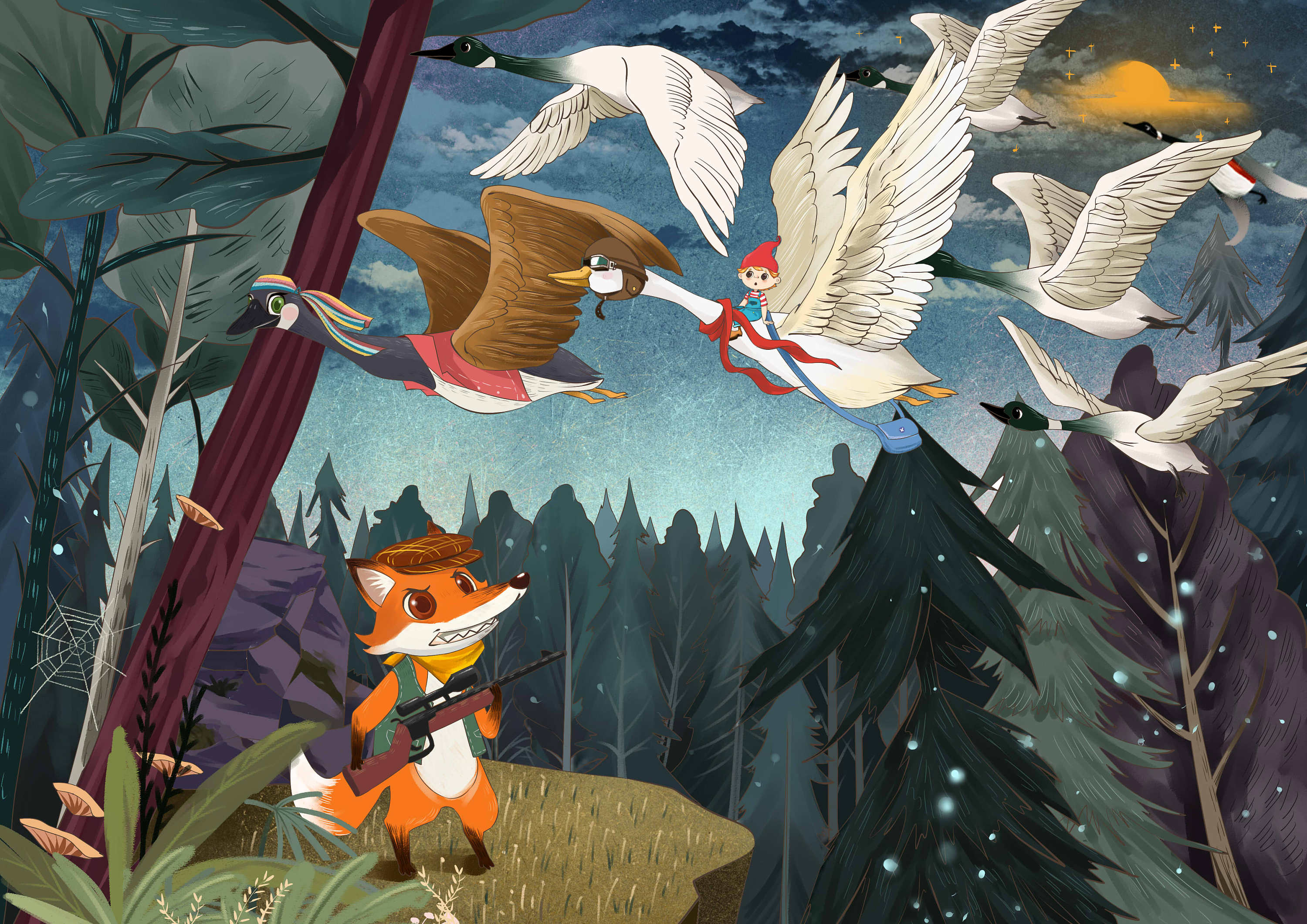 狐狸和乌鸦|插画|绘本|咸鱼是阿司呀 - 原创作品 - 站酷 (ZCOOL)