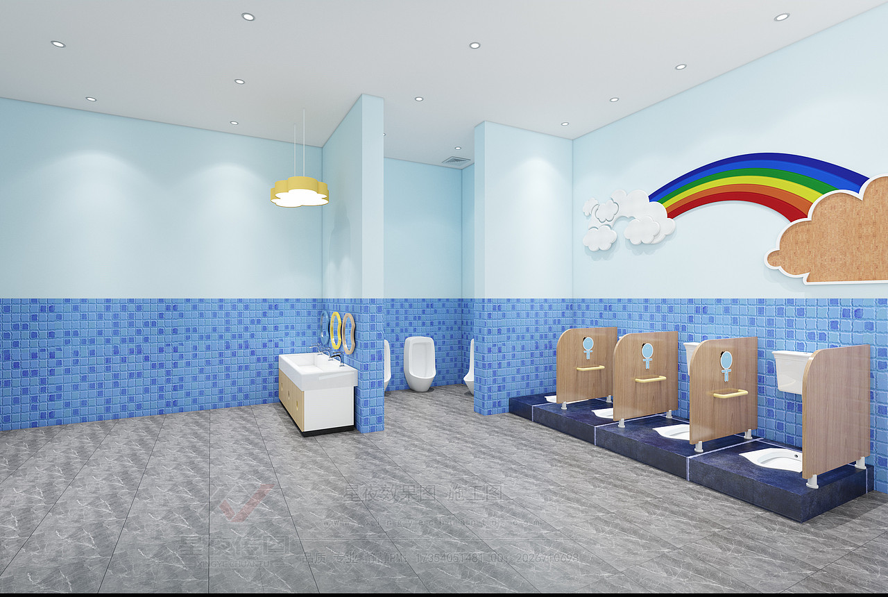 工装|幼儿园—教室—过道—卫生间—室外—透视