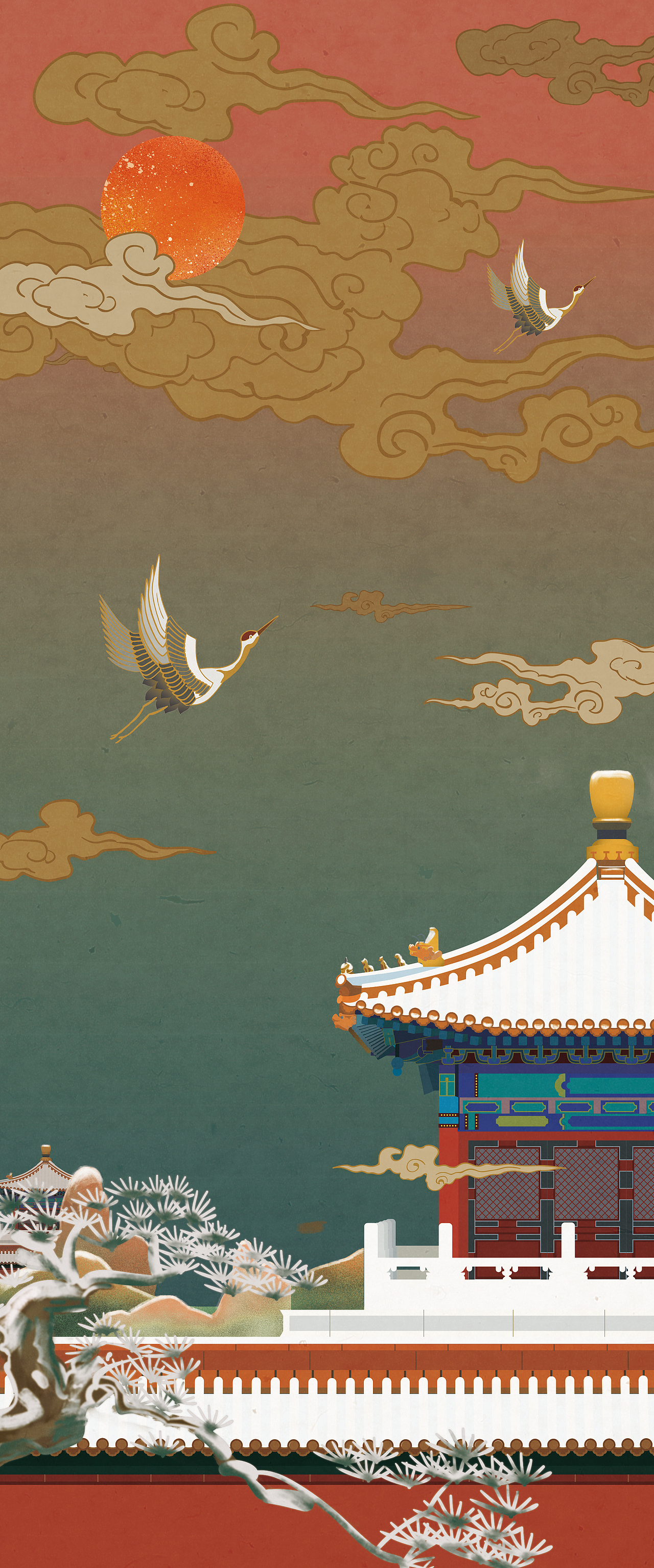 传统国风场景插画