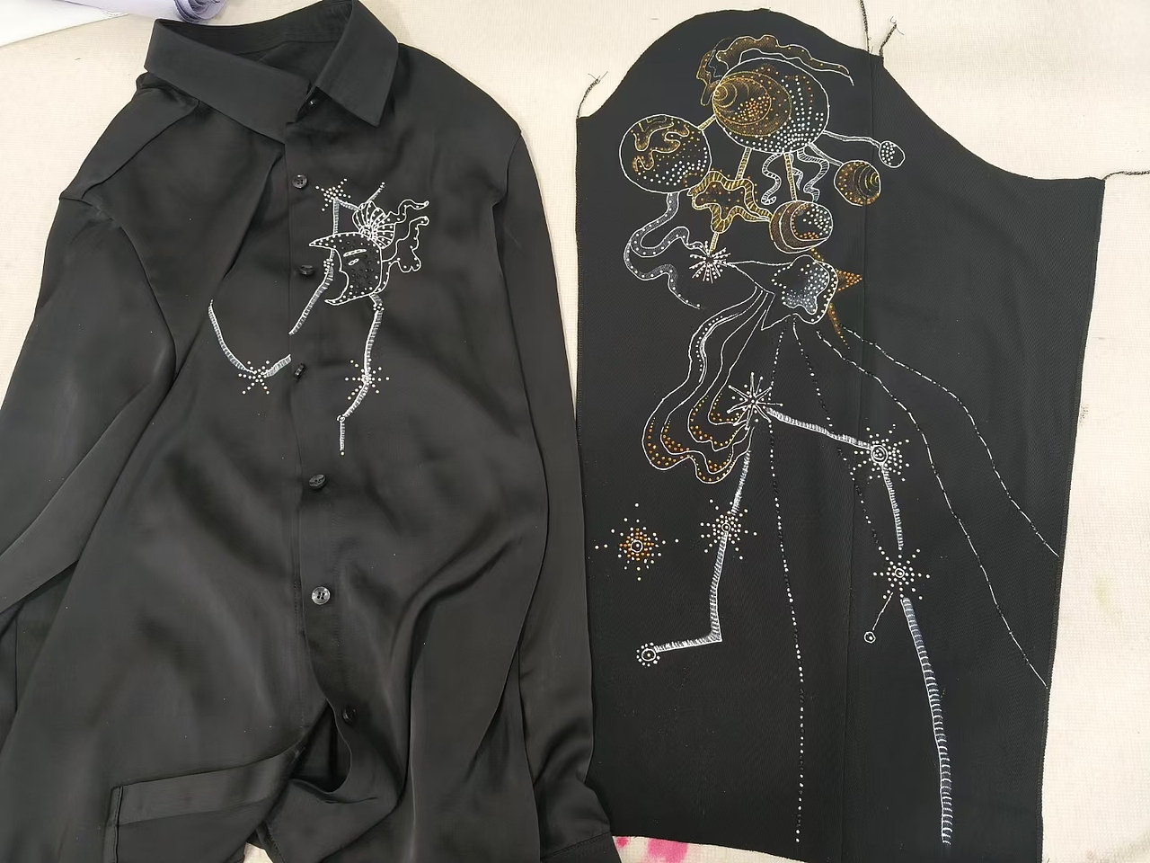 中式男款后手绘