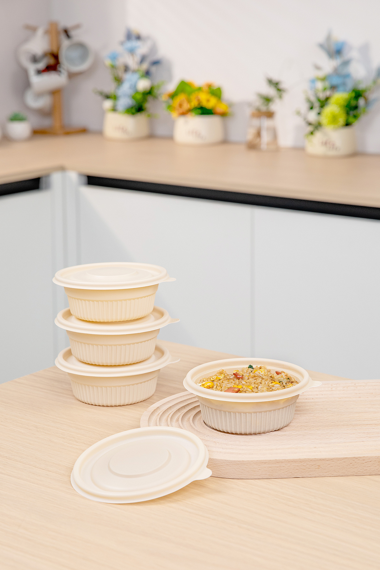 产品摄影丨一次性玉米淀粉圆形餐盒系列