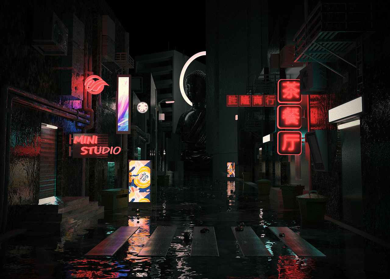 Octane Render霓虹灯打光练习（图ZMTcyNTAzNTIw） - 场景 - 站酷设计师Chzn原创素材 - 站酷ZCOOL