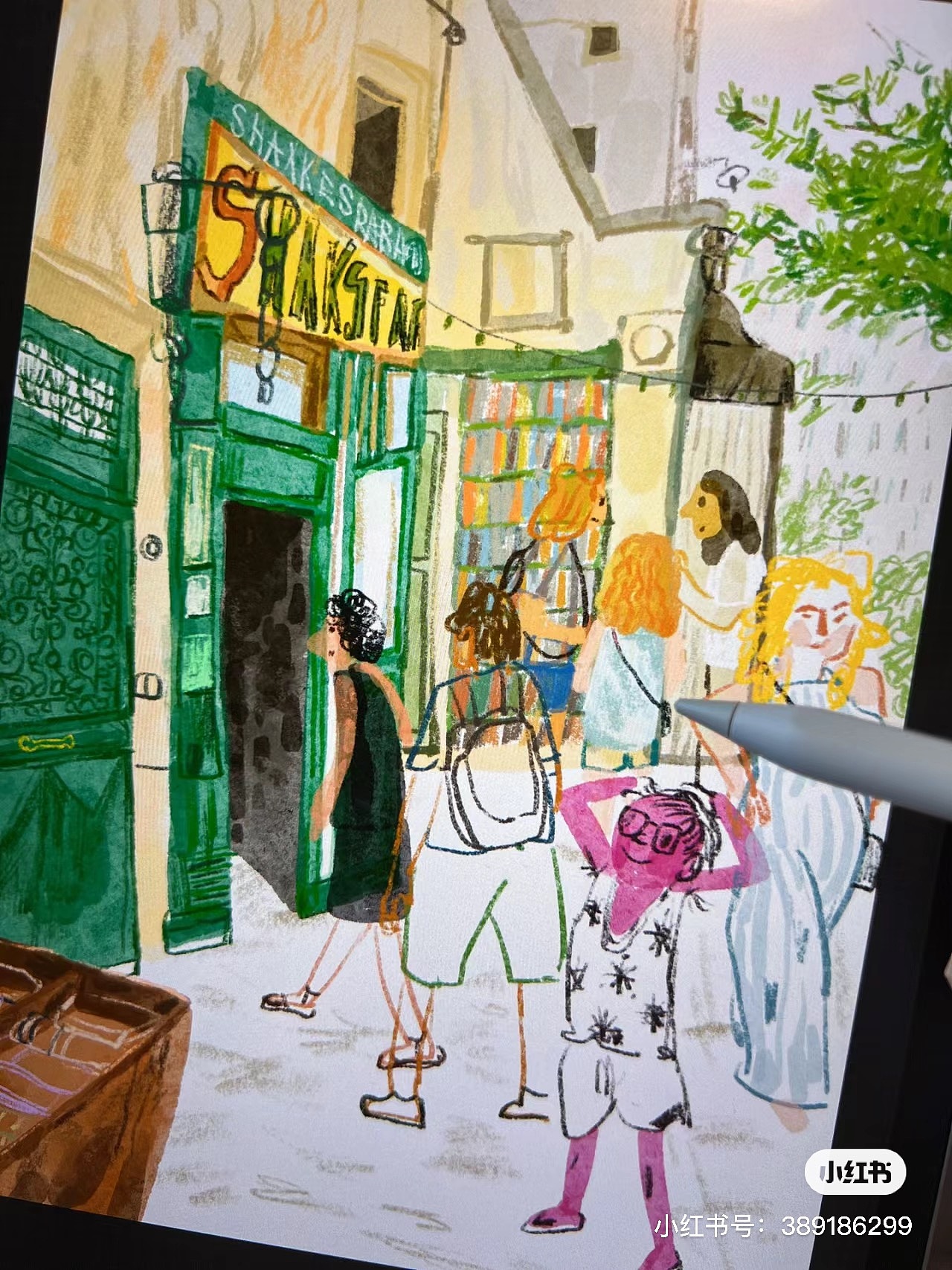 复古书店的速写