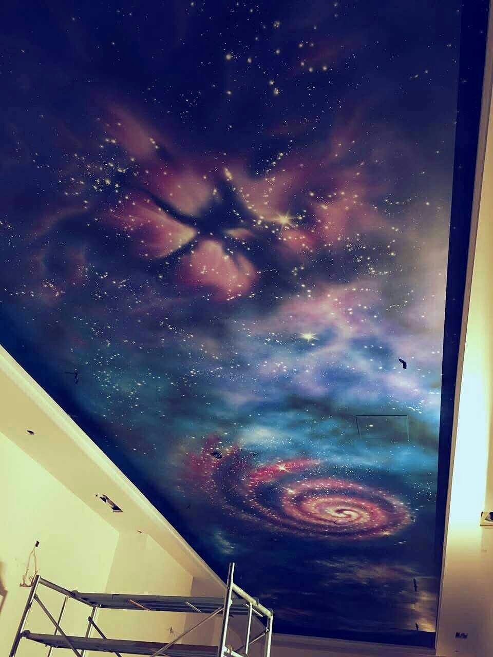 宇宙星空墙绘图片图片