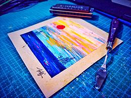 重彩油画棒涂鸦