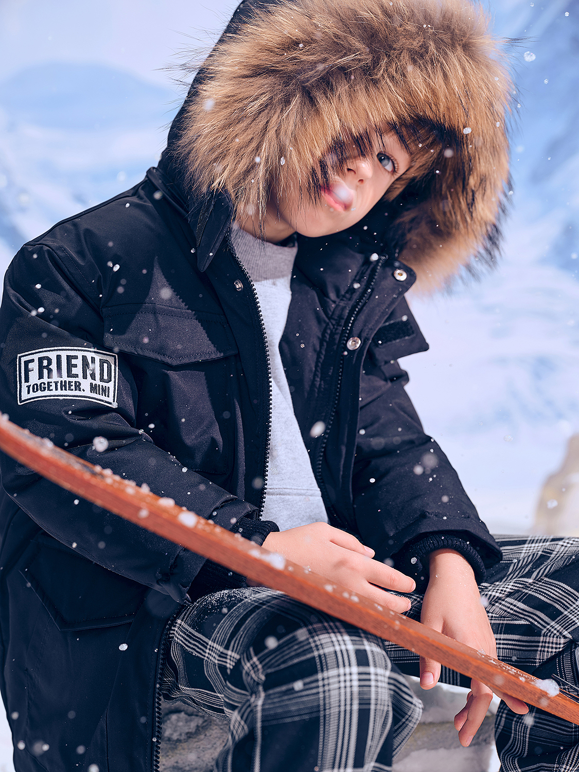 太平鸟童装MiniPeace21FW雪景棚内置景拍摄