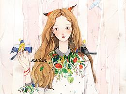 喜爱水彩插画