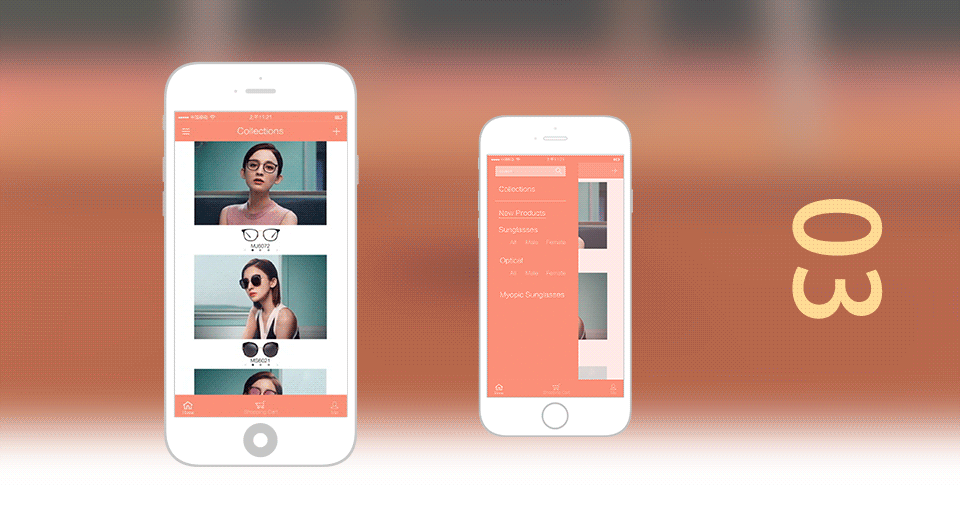 iphone6pink风格的UI动效手机界面app