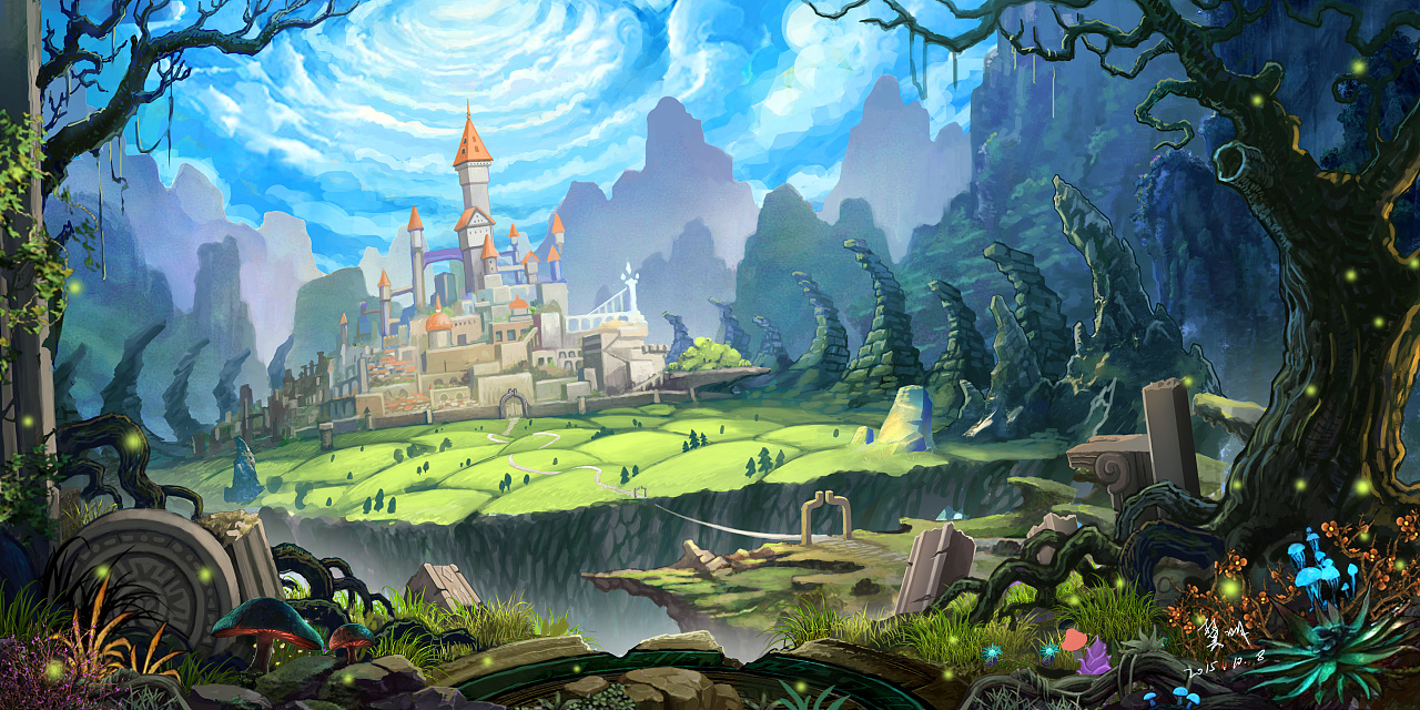 主城场景|插画|游戏原画|龙飞_yiming - 原创作品 - 站酷 (zcool)