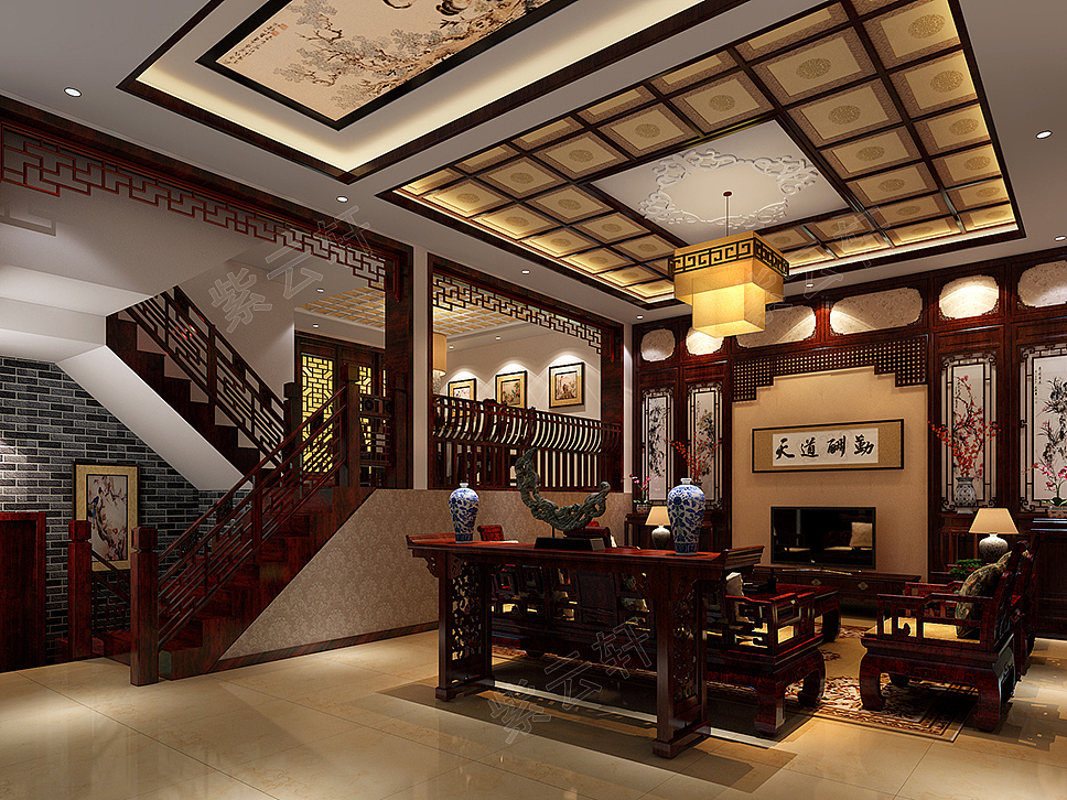 中式设计|李先生家刚装修好的中式风格大平层