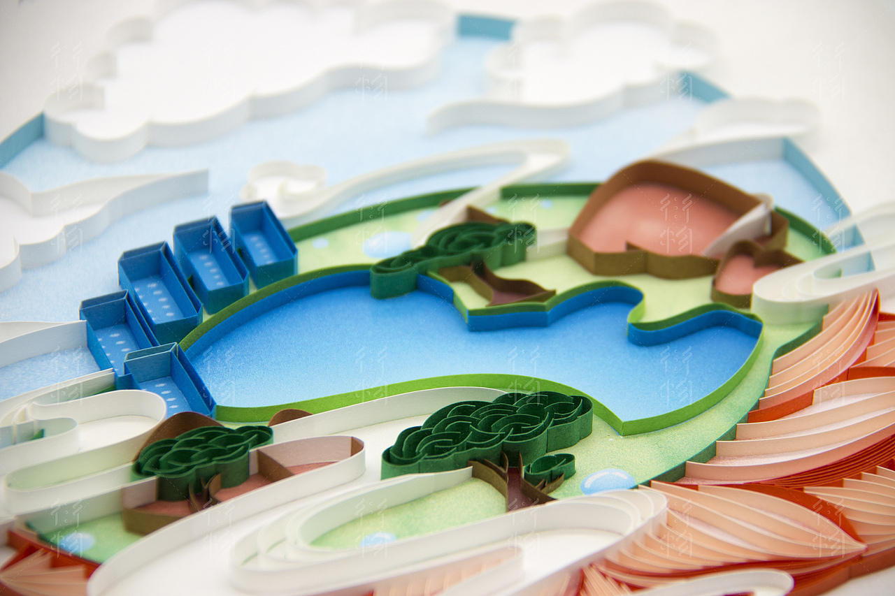 《吴泾十景》插画衍纸艺术（图ZMTY2NDYzOTAw） - 其他手工艺 - 站酷设计师黎凯泉原创素材 - 站酷ZCOOL