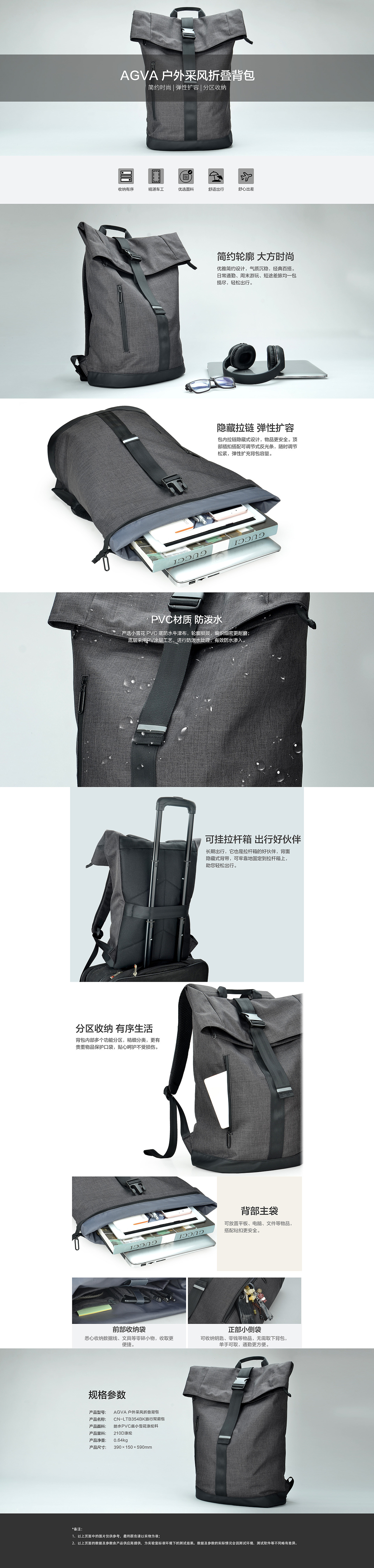 AGVA 户外采风折叠背包 （VIVO合作款式）（图ZMTQxNjc4MTQ4） - 电商 - 站酷设计师饮湖上初晴后雨原创素材 - 站酷ZCOOL