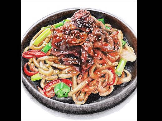 【驴大萌彩铅教程217】手绘 羊肉面