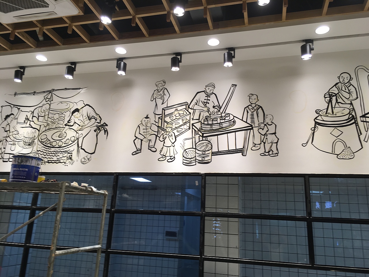 面包店彩绘涂鸦