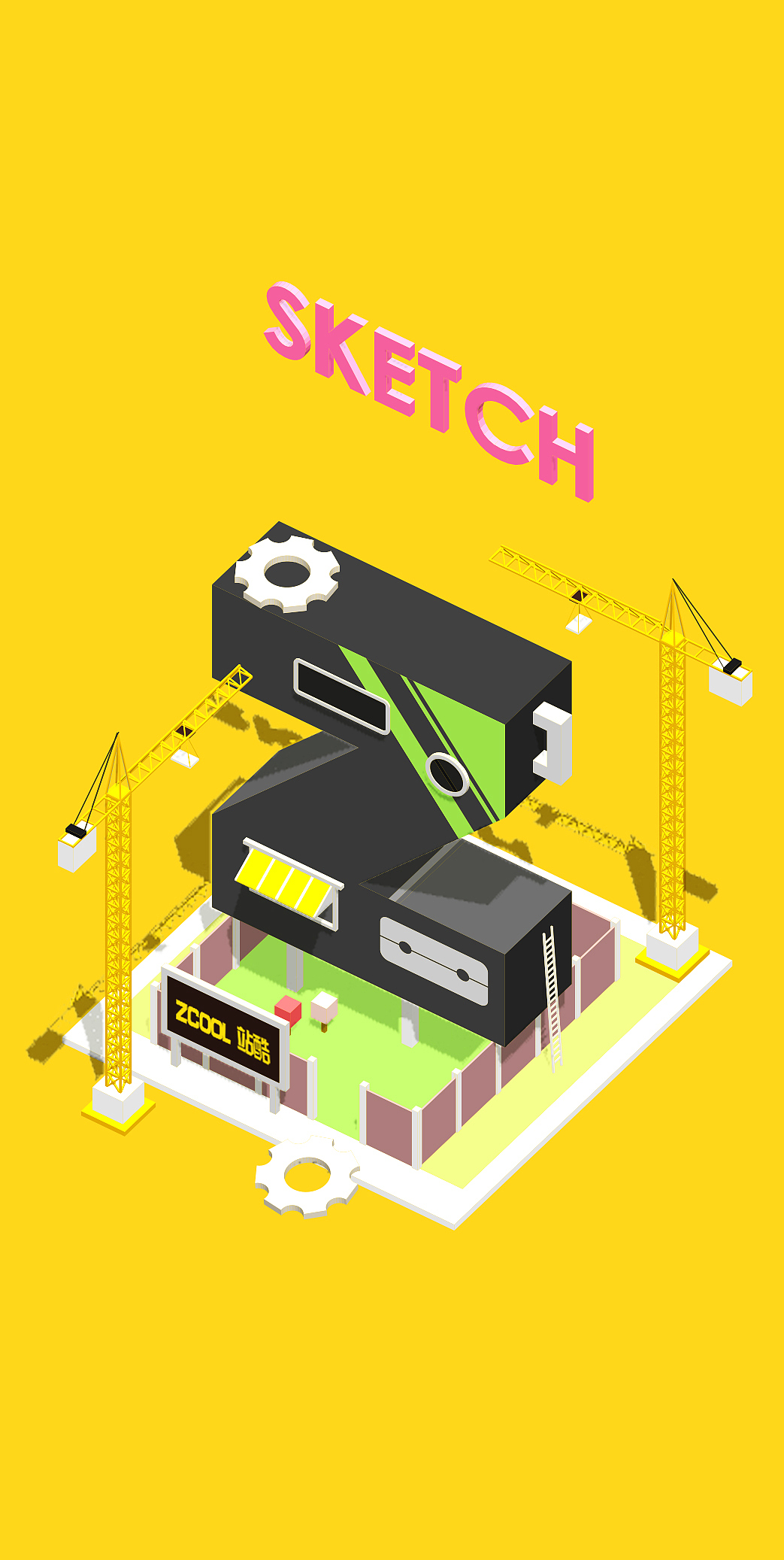 sketch代替C4d做些小场景（图ZOTk2NjM3NTY=） - 海报 - 站酷设计师赤鸟原创素材 - 站酷ZCOOL