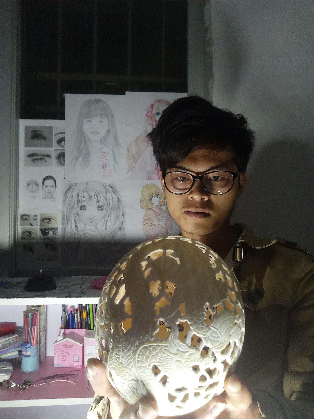 龙凤呈祥鸵鸟蛋雕刻作品（图ZMTQ1ODEwMTE2） - 工艺品设计 - 站酷设计师蛋雕小廖原创素材 - 站酷ZCOOL