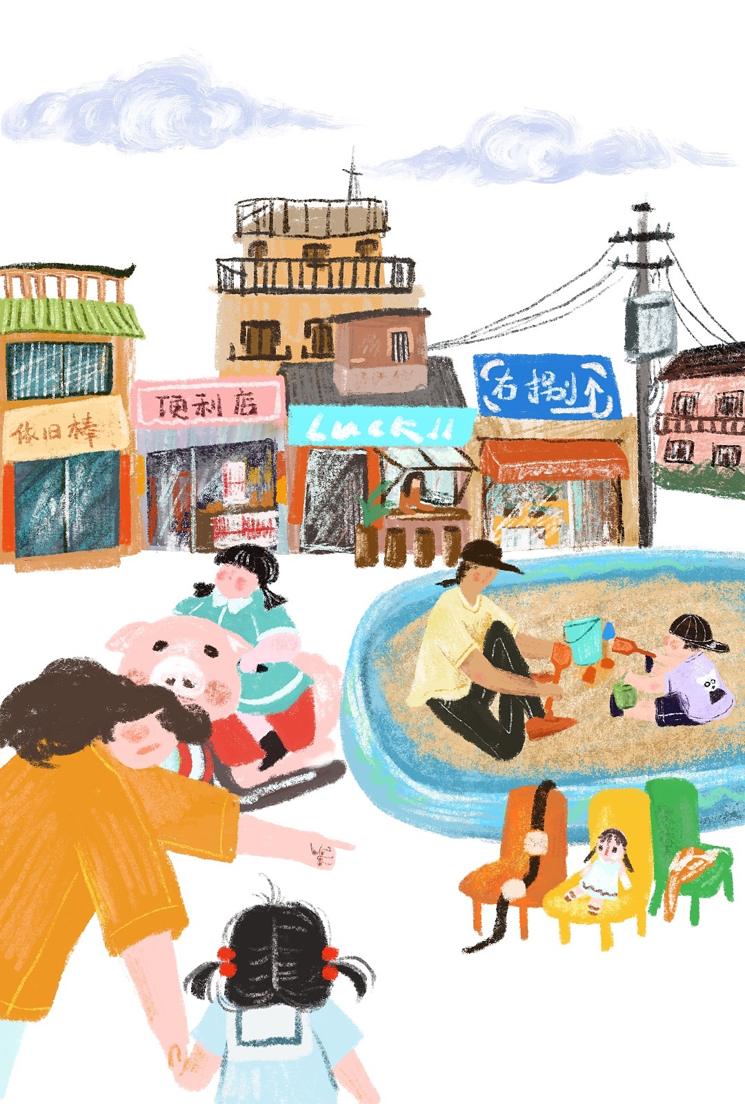 周六的集市（图ZMjExODU2NDE2） - 商业插画 - 站酷设计师GraceZ插画原创素材 - 站酷ZCOOL