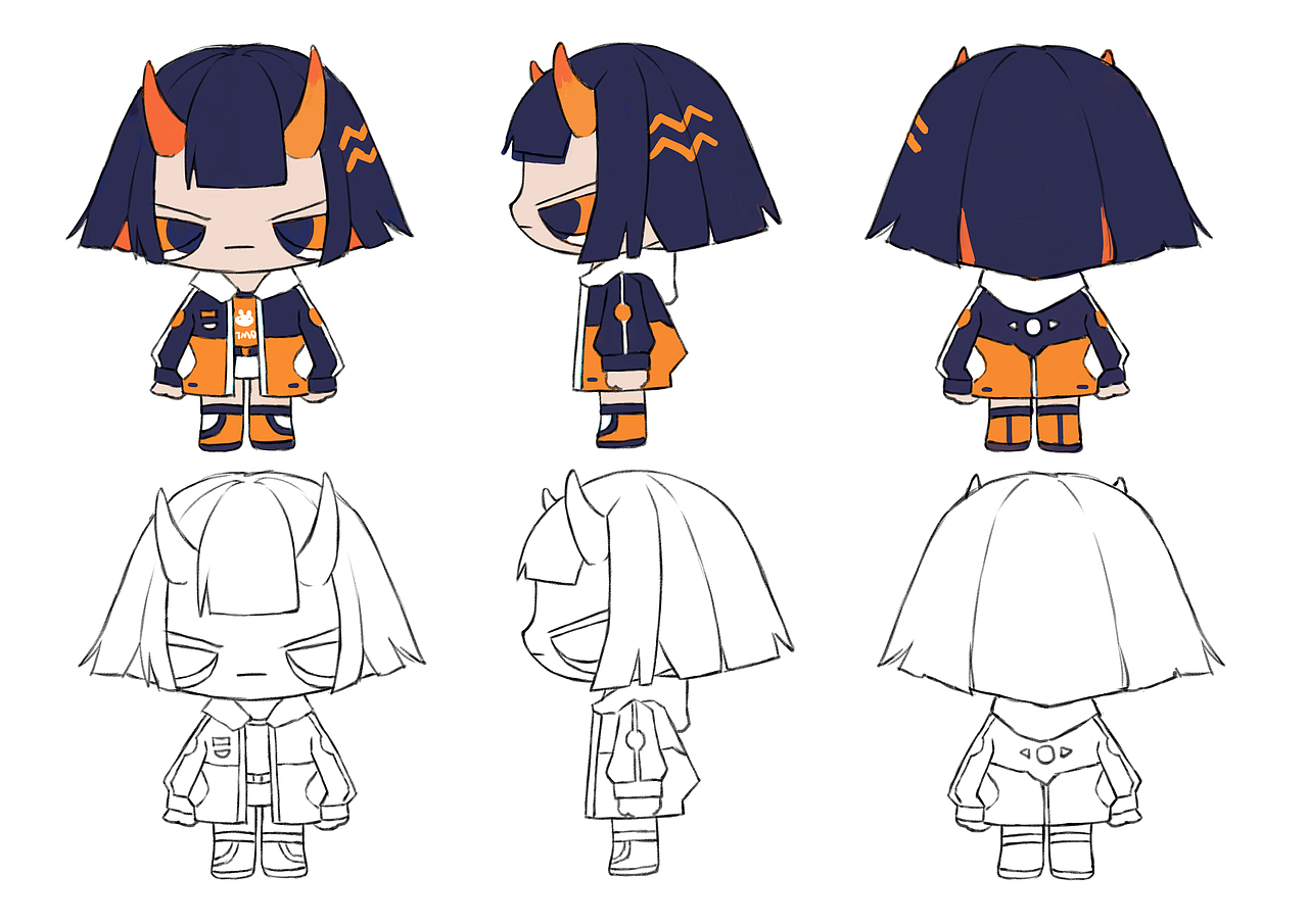 三个基础款的三视图,为了方便建模