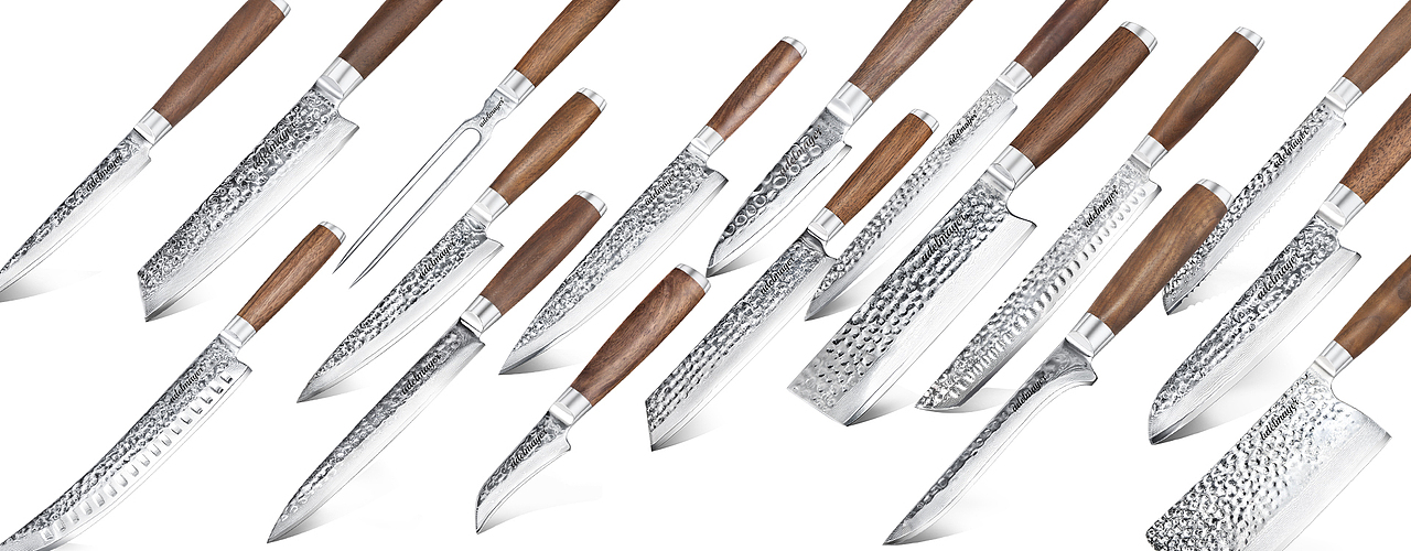 厨刀系列-大马士革-胡桃木手柄（图ZMjU3NjgzMDU2） - 电商 - 站酷设计师Ken_一迅原创素材 - 站酷ZCOOL