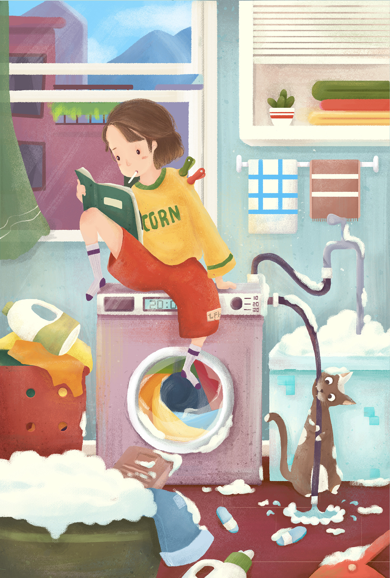 海信洗衣机MG动画（插画）|插画|商业插画|小伦Leo - 原创作品 - 站酷 (ZCOOL)